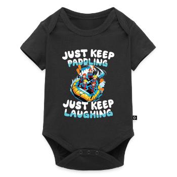 Continuez à pagayer, continuez à rire : - Body à manches courtes Premium Bébé - noir - Devant