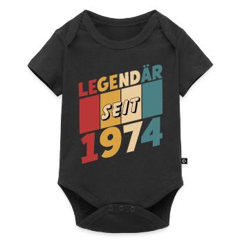 Légendaire depuis 1974 Oh mon dieu comme c’est drôle - Body à manches courtes Premium Bébé - noir - Devant