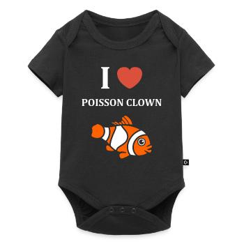 Humour Poisson rouge - Body à manches courtes Premium Bébé - noir - Devant