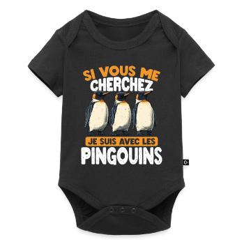If you're looking for me, I'm with the penguins - Baby Premium short-sleeve bodysuit - black - Front