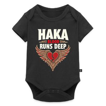 Haka Dance Maori Warrior Ritual New Zealand - Baby Premium Kurzarmbody - Schwarz - Vorne
