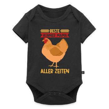 Hühner Mama Muttertag Mutterschaft Elternteil - Baby Premium Kurzarmbody - Schwarz - Vorne