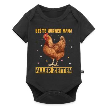 Hühner Mama Muttertag Mutterschaft Elternteil - Baby Premium Kurzarmbody - Schwarz - Vorne