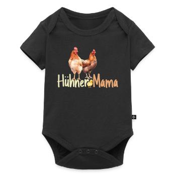 Hühner Mama Muttertag Mutterschaft Elternteil - Baby Premium Kurzarmbody - Schwarz - Vorne