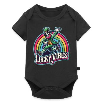 Saint-Patrick Lucky Vibes Arc-en-ciel - Body à manches courtes Premium Bébé - noir - Devant