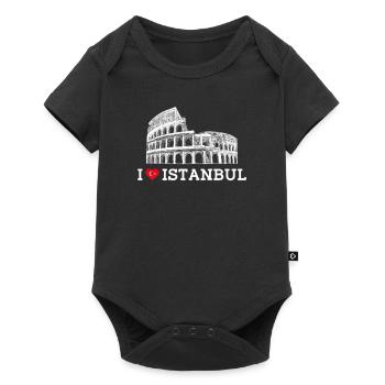 I Love Istanbul Colosseum Heart Flag Cool Turkey - Baby Premium short-sleeve bodysuit - black - Front