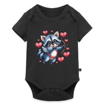 Cupidon viverrin avec flèche et cœur - Body à manches courtes Premium Bébé - noir - Devant