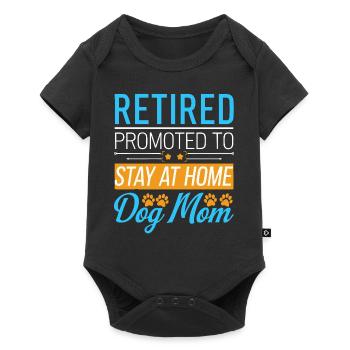 Hunde Mama Rente - stay at home dog mom - Baby Premium Kurzarmbody - Schwarz - Vorne