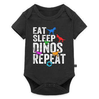 Eat Sleep Dinos Repeat - Dinosaur Dino Lover - Baby Premium short-sleeve bodysuit - black - Front