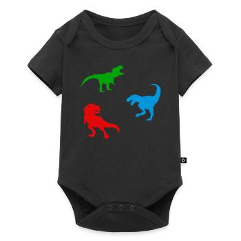Silhouette de dinosaure T-Rex Silhouette de dinosaure - Body à manches courtes Premium Bébé - noir - Devant