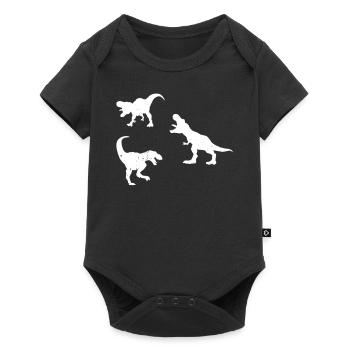 Silhouette de dinosaure T-Rex dinosaure - Body à manches courtes Premium Bébé - noir - Devant
