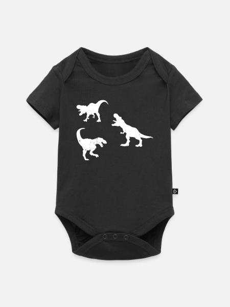 Dinosaur Silhouette T-Rex Dinosaur - Baby Premium Kurzarmbody - Schwarz