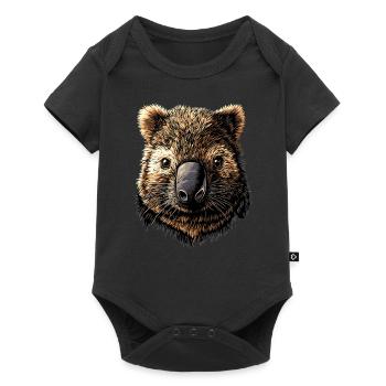 Wombat Australia Marsupial Cute Wombat - Baby Premium short-sleeve bodysuit - black - Front