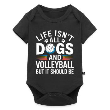 Volley-ball Dire chiens Drôle Cadeau de volley-ball - Body à manches courtes Premium Bébé - noir - Devant