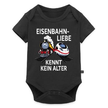 TRAIN TRAIN RAILWAY LOVE KNOWS NO AGE - Baby Premium short-sleeve bodysuit - black - Front