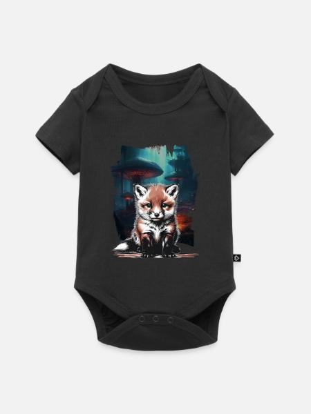 Fuchs Füchse Füchsin - Baby Premium Kurzarmbody - Schwarz