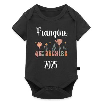 Sister 2025 Tearing Flowers Pregnancy Announcement - Baby Premium short-sleeve bodysuit - black - Front