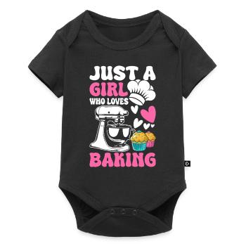 Backen Bäcker Bäckerei - Baby Premium Kurzarmbody - Schwarz - Vorne