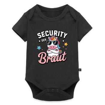 Sécurité de la mariée Licorne Enterrement de vie de garçon Chemise de groupe - Body à manches courtes Premium Bébé - noir - Devant