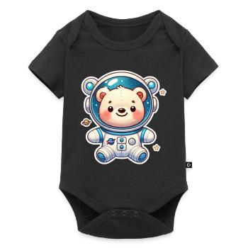 Teddy Bear Astronaut - Baby Premium short-sleeve bodysuit - black - Front