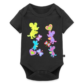 souris souris rétro vintage old school kids - Body à manches courtes Premium Bébé - noir - Devant