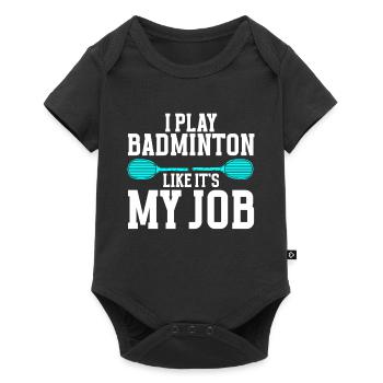 Joueur de badminton - Body à manches courtes Premium Bébé - noir - Devant