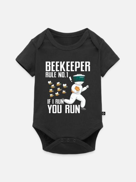 Beekeeping Bees Beekeeper - Baby Premium Kurzarmbody - Schwarz