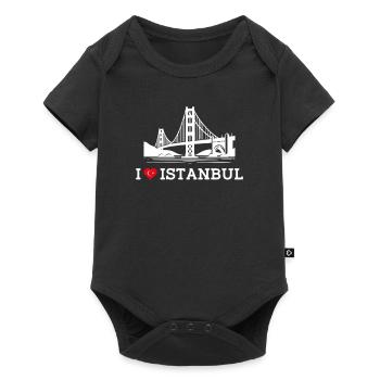 I Love Istanbul Golden Gate Bridge Lover Pun Flag - Baby Premium short-sleeve bodysuit - black - Front