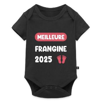 Beste 2025 Schwester Schwangerschaft Anzeige - Baby Premium Kurzarmbody - Schwarz - Vorne