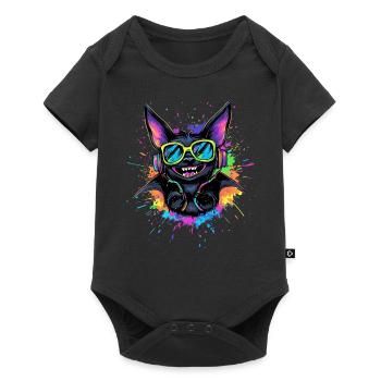 Chauve-souris renard volant vampire chauve-souris mignonne - Body à manches courtes Premium Bébé - noir - Devant