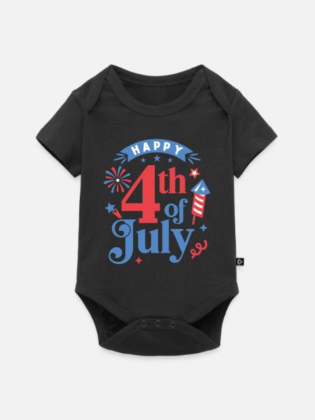 Frohen 4. Juli - Baby Premium Kurzarmbody - Schwarz