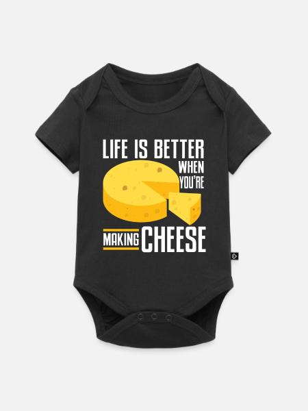 Cheese Making Cheese Lover - Baby Premium Kurzarmbody - Schwarz