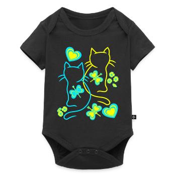 Retro Cats Cat Vintage 80s 90s - Baby Premium short-sleeve bodysuit - black - Front