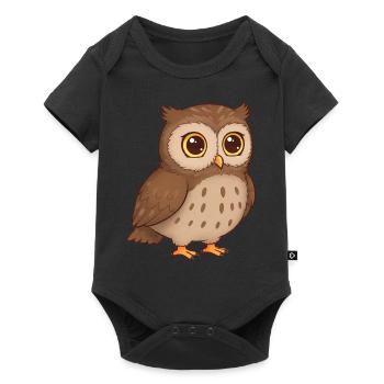 Animal Cartoon Owl - Baby Premium short-sleeve bodysuit - black - Front