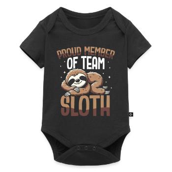 Fier membre de l’équipe Sloth Faultier - Body à manches courtes Premium Bébé - noir - Devant