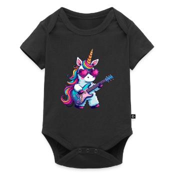 Unique unicorn with guitar and - Baby Premium short-sleeve bodysuit - black - Front