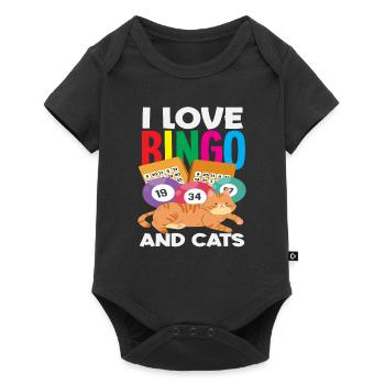 J’adore le bingo et les chats - Body à manches courtes Premium Bébé - noir - Devant
