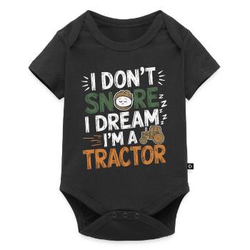 Nicht Schnarchen, Träume ich bin Traktor - Baby Premium Kurzarmbody - Schwarz - Vorne