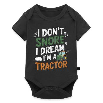 Nicht Schnarchen, Träume ich bin Traktor - Baby Premium Kurzarmbody - Schwarz - Vorne