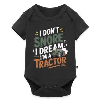Nicht Schnarchen, Träume ich bin Traktor - Baby Premium Kurzarmbody - Schwarz - Vorne