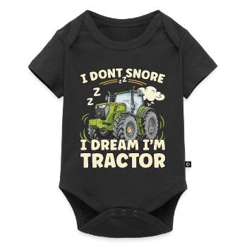 Nicht Schnarchen, Träume ich bin Traktor - Baby Premium Kurzarmbody - Schwarz - Vorne