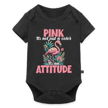 Pink Is Not Just a Color It's an Attitude Flamingo - Baby Premium short-sleeve bodysuit - black - Front