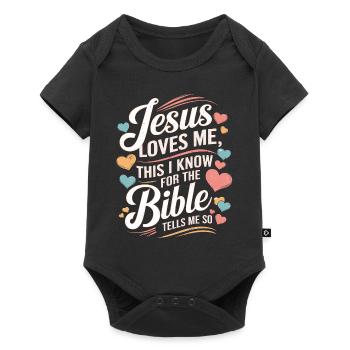 Jesus loves me this I know for the bible - Baby Premium Kurzarmbody - Schwarz - Vorne