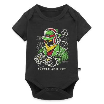 St. Patrick's Day Gamer clover and out - Baby Premium short-sleeve bodysuit - black - Front