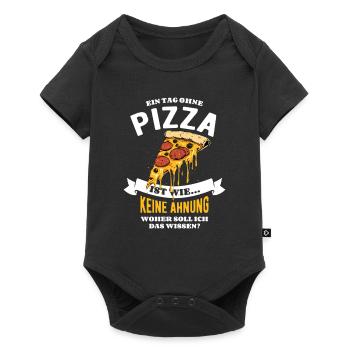 Ein Tag ohne Pizza - unvorstellbar - Spruch - Baby Premium Kurzarmbody - Schwarz - Vorne