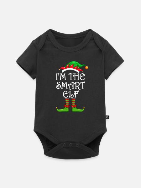 I'm The Smart Elf Shirt Matching Family Christmas - Premium kortærmet baby-body  - sort