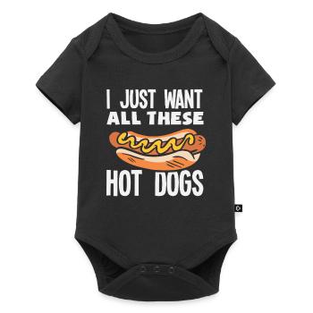 Je veux tous ces hot-dogs pour les amateurs de hot-dogs - Body à manches courtes Premium Bébé - noir - Devant
