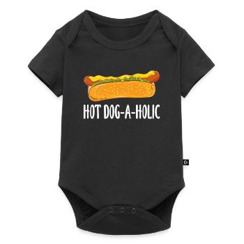 Amateur de hot-dogs hot-dog-a-holic - Body à manches courtes Premium Bébé - noir - Devant