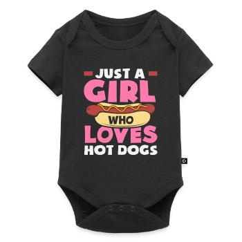 Une fille qui aime les hot-dogs - Body à manches courtes Premium Bébé - noir - Devant