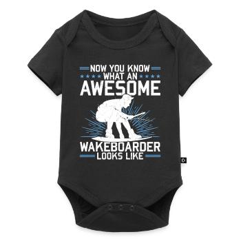 Now You Know What An Awesome Wakeboarder Looks - Baby Premium Kurzarmbody - Schwarz - Vorne